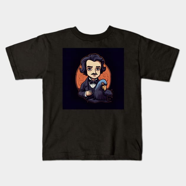 Edgar Allan Poe Kids T-Shirt by ComicsFactory